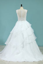Load image into Gallery viewer, 2022 New Arrival Wedding Dresses Straps A Line Organza With Applique