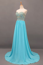 Load image into Gallery viewer, 2022 New Arrival Prom Gown A-Line Sweetheart Sweep/Brush Chiffon With Beading&amp;Rhinestone