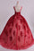 2022 Sexy Bateau A-Line Prom Gown Sweep Train With Beads And Applique Burgundy