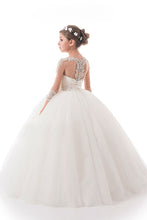 Load image into Gallery viewer, 2022 Ball Gown Scoop Beaded Bodice Flower Girl Dresses Tulle Floor Length