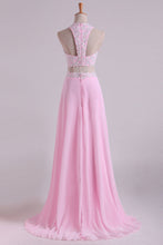 Load image into Gallery viewer, 2022 Halter Prom Dresses A-Line With Applique Chiffon