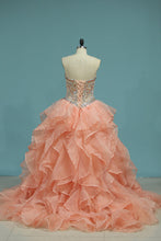 Load image into Gallery viewer, 2024 Quinceanera Dresses Sweetheart Ball Gown With Beads And Jacket Court Train