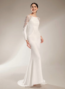 Neck Lace With Wedding Dresses Trumpet/Mermaid Anne Train Scoop Court Dress Chiffon Wedding