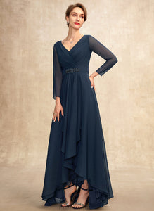 Reese Mother of the Bride Dresses Mother of Bow(s) Beading Ruffle V-neck Dress With Asymmetrical Chiffon the Bride A-Line