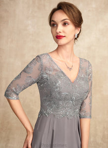 Floor-Length Mother Lace V-neck the Sequins A-Line Bride Mother of the Bride Dresses Dress With of Chiffon Cindy