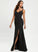 V-neck Eleanor Prom Dresses Floor-Length Chiffon Sheath/Column