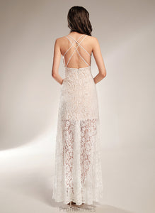 Meghan Floor-Length Wedding Dresses Dress V-neck Wedding Lace Sheath/Column