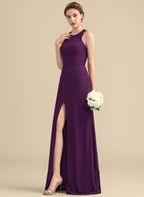 Load image into Gallery viewer, Floor-Length ScoopNeck Length SplitFront A-Line Neckline Silhouette Fabric Embellishment LuLu Bridesmaid Dresses