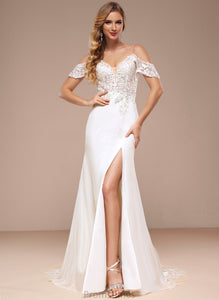 Lace Cold Trumpet/Mermaid Court Dress Wedding Dresses Train Chiffon Shoulder Wedding With Sequins Sharon