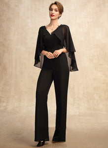 Jumpsuit/Pantsuit Floor-Length the Mother of the Bride Dresses Camille Bride With Mother Beading Ruffle V-neck of Sequins Chiffon Appliques Lace Dress