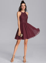 Load image into Gallery viewer, Short/Mini Scoop A-Line Rayne Lace Prom Dresses Chiffon