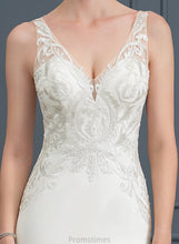 Load image into Gallery viewer, Dress Crepe V-neck Lace Wedding Trumpet/Mermaid Wedding Dresses Court Stretch Sanaa Train