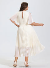 Load image into Gallery viewer, Scoop A-Line Wedding Dresses Abbigail Wedding Pleated Dress Chiffon Asymmetrical With