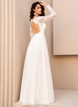 Load image into Gallery viewer, A-Line Chiffon Dress Nathalia Wedding Dresses Floor-Length Wedding V-neck Lace