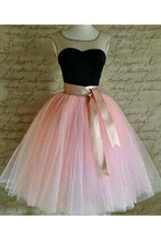 Load image into Gallery viewer, 2024 Homecoming Dresses A Line Scoop With Sash/Ribbon Knee Length Tulle Skirt