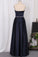 2022 Strapless A Line Bridesmaid Dresses Satin With Beading Floor Length