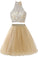 2022 High Neck Open Back Tulle With Beading Homecoming Dresses A Line
