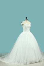 Load image into Gallery viewer, 2022 Wedding Dress Off The Shoulder A Line With Applique Tulle