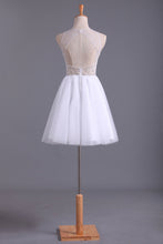 Load image into Gallery viewer, 2024 Homecoming Dresses Scoop A Line Tulle With Beading Short/Mini