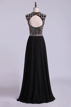 Load image into Gallery viewer, 2022 Prom Dresses  A-Line High-Neck Floor-Length Chiffon