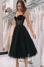 Load image into Gallery viewer, Cute Straps Short Prom Dress Black Fairy Mikayla Homecoming Dresses Vintage Party Dresses