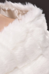 Fabulous White Faux Fur Wedding Wrap With Beads