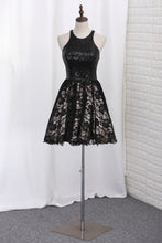 Load image into Gallery viewer, 2022 Homecoming Dresses A Line Scoop Sequin&amp;Lace Short/Mini