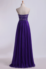 Load image into Gallery viewer, 2022 Sweetheart Empire Waist A-Line Prom Dress With Beads Floor-Length Chiffon