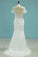 2022 New Arrival Scoop Short Sleeves Mermaid Tulle With Applique Wedding Dresses