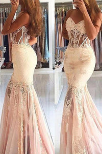 2024 New Arrival Sweetheart Mermaid Prom Dresses With Applique Tulle