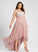 Chiffon Lace Rhoda Asymmetrical A-Line Off-the-Shoulder Prom Dresses With Pleated