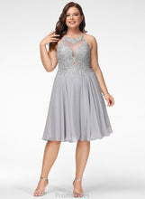 Load image into Gallery viewer, Scoop A-Line With Lace Riley Prom Dresses Knee-Length Chiffon Sequins