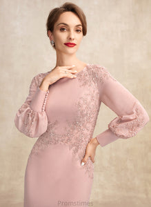 Bride Chiffon With Beading Sequins Knee-Length the Sheath/Column Lace Breanna of Mother of the Bride Dresses Scoop Neck Dress Mother
