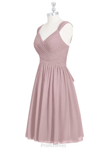 Martina Natural Waist Floor Length Sleeveless A-Line/Princess V-Neck Bridesmaid Dresses