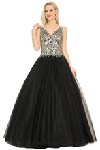 Load image into Gallery viewer, 2024 New Arrival Quinceanera Dresses V Neck Tulle With Beading&amp;Appliques