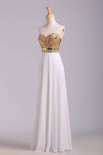 Load image into Gallery viewer, 2022 New Arrival Prom Dresses A-Line Sweetheart Floor-Length Beaded Bodice Chiffon