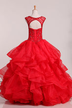Load image into Gallery viewer, 2024 Quinceanera Dresses Organza Scoop With Beading Ball Gown
