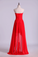 2022 High Low Sweetheart A Line Pleated Bodice Flowing Chiffon Skirt