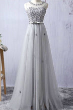 Load image into Gallery viewer, 2024 Elegant Evening Dresses A-Line Scoop Floor-Length Tulle Zipper Back