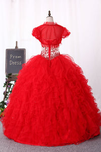 2024 Sweetheart Ball Gown Quinceanera Dresses Floor Length With Beads