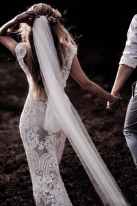 Mermaid Applique Wedding Dressses V Neck Tulle Appliques