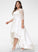 Lace Satin Asymmetrical Wedding Dress Wedding Dresses Haley Scoop A-Line