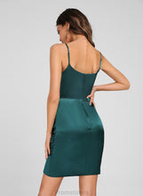 Load image into Gallery viewer, Charmeuse Dress With Club Dresses Angie Short/Mini Ruffle Bodycon V-neck Homecoming