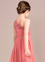 Load image into Gallery viewer, Deja Chiffon Junior Bridesmaid Dresses A-Line Floor-Length Lace One-Shoulder