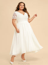 Load image into Gallery viewer, Dress Maisie V-neck Lace Wedding Asymmetrical Chiffon Wedding Dresses A-Line