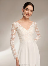 Load image into Gallery viewer, A-Line V-neck Maleah Wedding Wedding Dresses Chiffon Dress Floor-Length Lace
