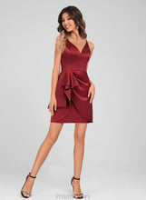 Load image into Gallery viewer, Bodycon Club Dresses Dress V-neck Homecoming Ruffles Cascading Payten Short/Mini With Satin