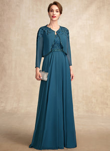 Bride of V-neck Beading A-Line Dress With Harper Chiffon Mother Mother of the Bride Dresses Sequins Lace Floor-Length the