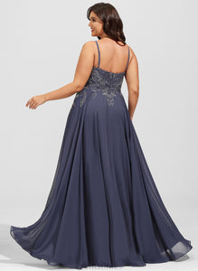 Scoop Anastasia With Prom Dresses Floor-Length Lace A-Line Chiffon Sequins