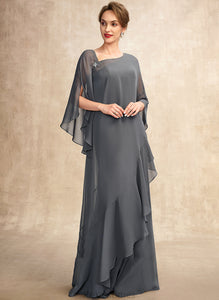 Mother of the Bride Dresses Sheath/Column Mother One-Shoulder Chiffon Bride Aubrie Floor-Length the Dress of